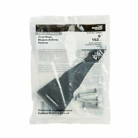 NATIONAL HARDWARE STRAP HINGE 6 in. BLK N109-035